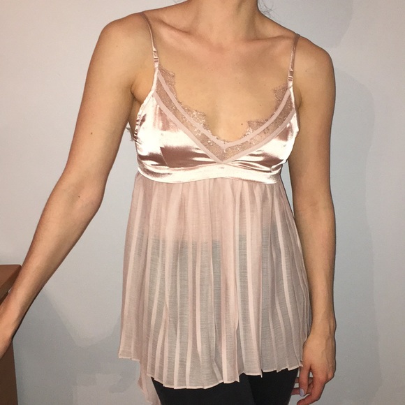 Daya by Zendaya Tops - Daya by Zendaya Lace Pleated Sheer Top